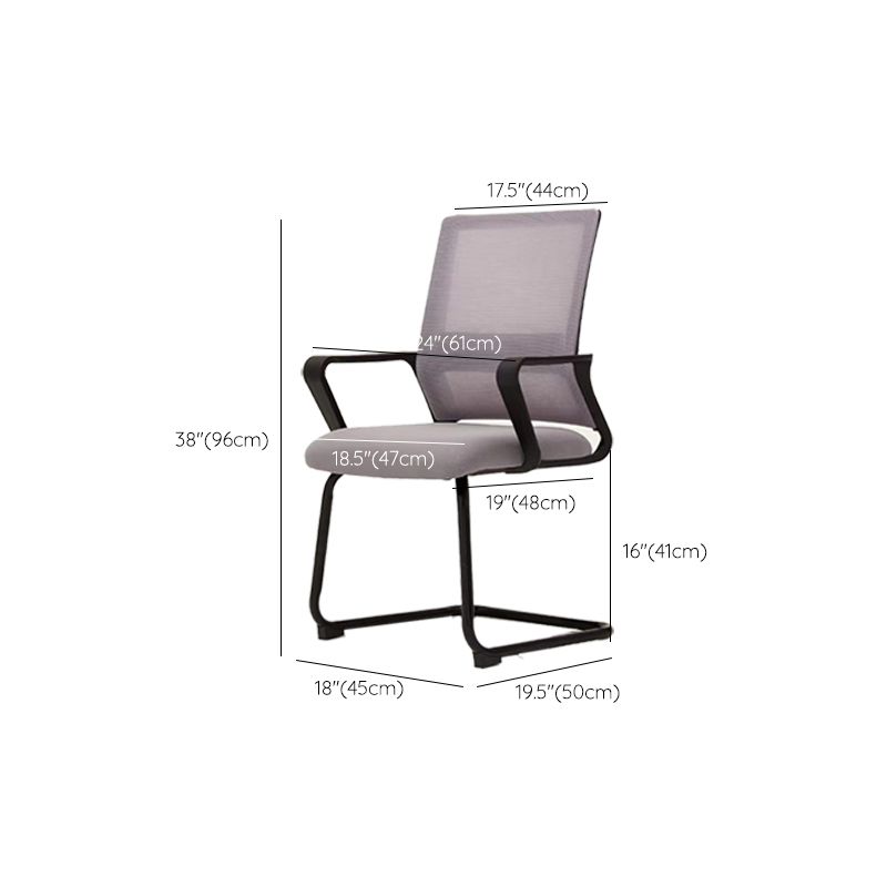 Modern Fixed Arms Desk Chair Mid Back Ergonomic Mesh Task Chair