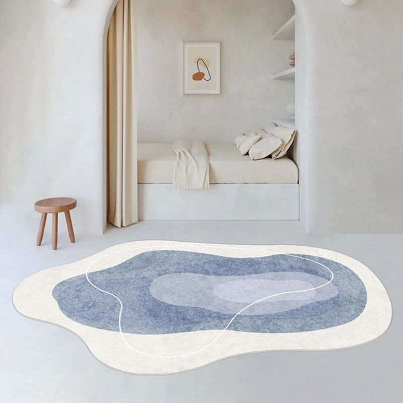 Novelty Color Block Rug Modern Polyester Carpet Stain Resistant Area Rug for Living Room