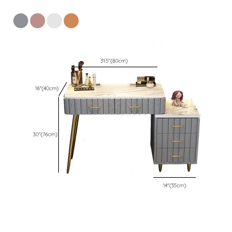 Lighted Mirror Makeup Vanity Luxurious Dressing Table Stool Set