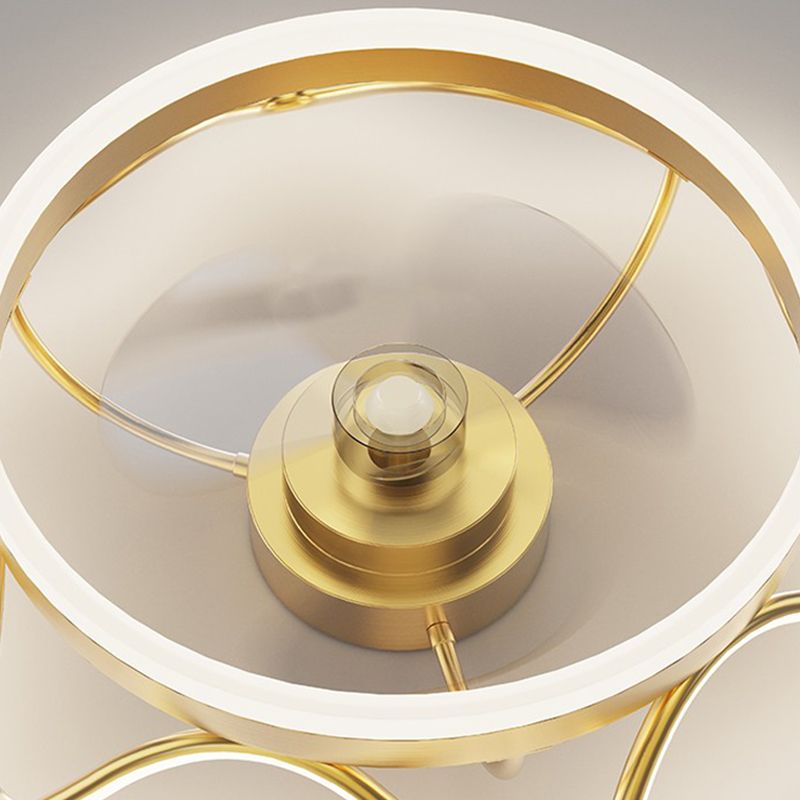Éclair de ventilateur de plafond de style moderne Éclairage de ventilateur de plafond en métal pour chambre à coucher