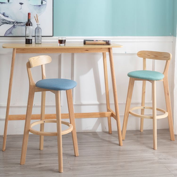 Moderner Thekenhocker ohne Armlehnen, Holz, Milchteeladen-Barhocker mit Pedal