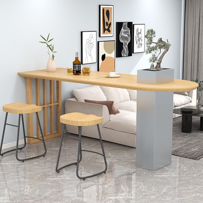 Modern Wood Counter Table 1/3 Pieces Bar Table Set  with Stools for Living Room