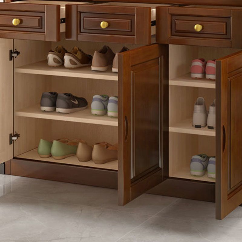 3-drawer Solid Wood Cabinet 15.74" Wide Accent Cabinet Doors
