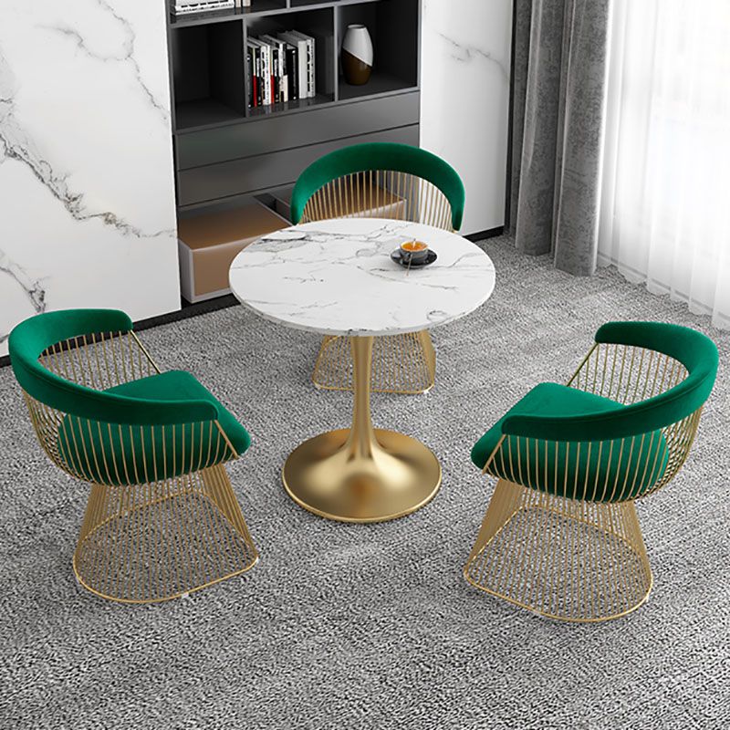 Modern 1/4/5 Pieces Dining Sintered Stone Dining Table Set with Metal Legs for Kitchen