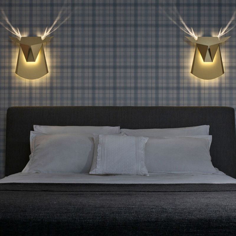 1-Light Geometric Wall Lamps Modern Style Metal Wall Light Sconce