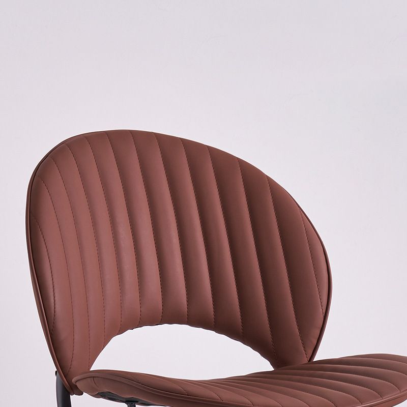 Contemporary Indoor Side Chair Open Back in Brown Dining Chair