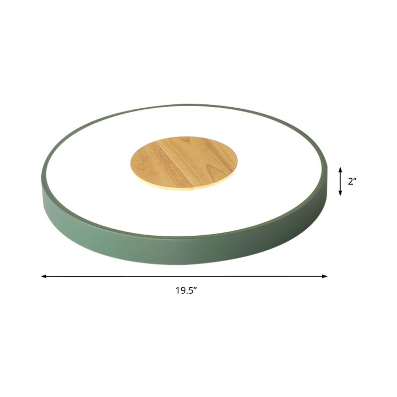 Rosa/Blau/Grün Runde Unterputz Deckenleuchte Nordic Metall Integrierte LED Deckenbefestigung für Schlafzimmer, 12"/16"/19.5" Dia