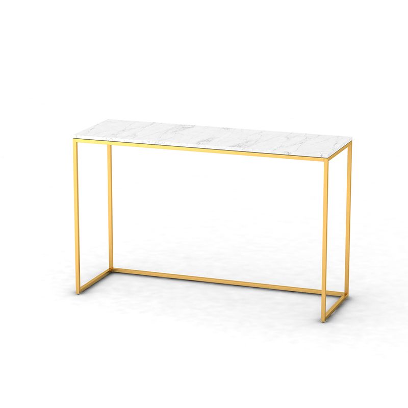 Glam Marble Rectangle Sofa Table Scratch Resistant Stain Resistant Accent Table