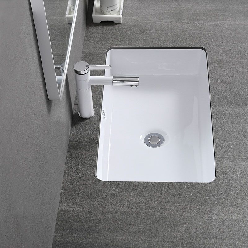 Modern Bathroom Sink Rectangular Vessel Lavatory Sink Pop-Up Drain