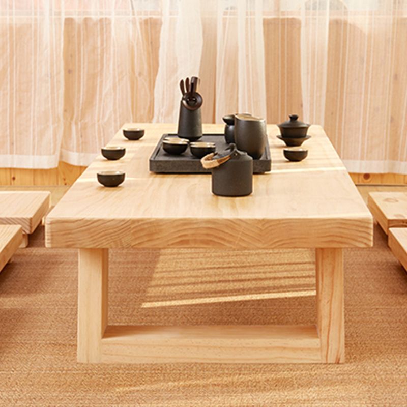 4 Legs Coffee Table Contemporary Rectangle Solid Wood Coffee Cocktail Table