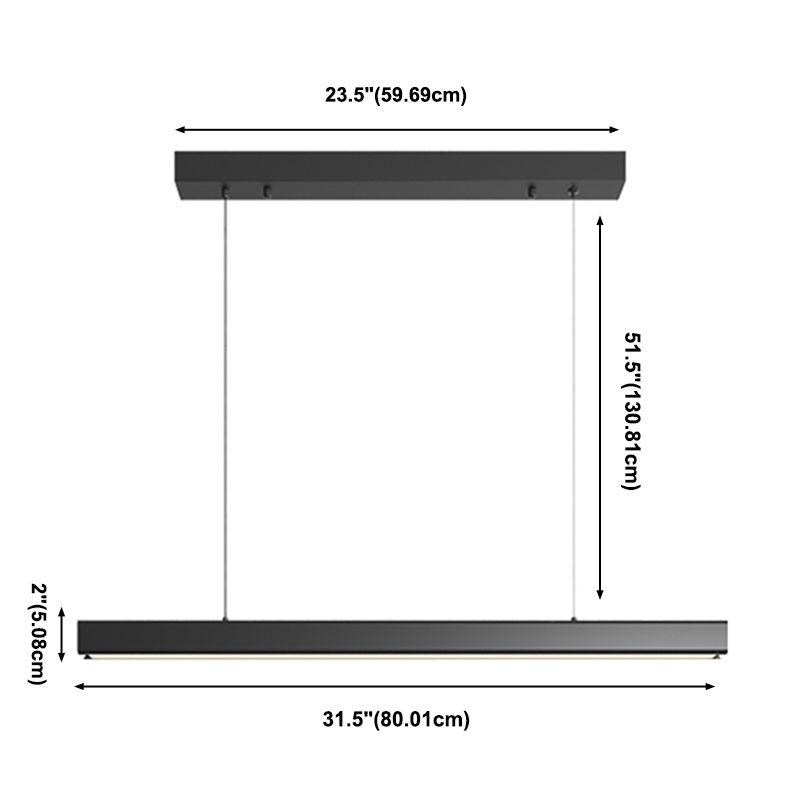 Luz Led Island Lighture Nordic Modern Style Comedor Rectángulo Luz de colgante
