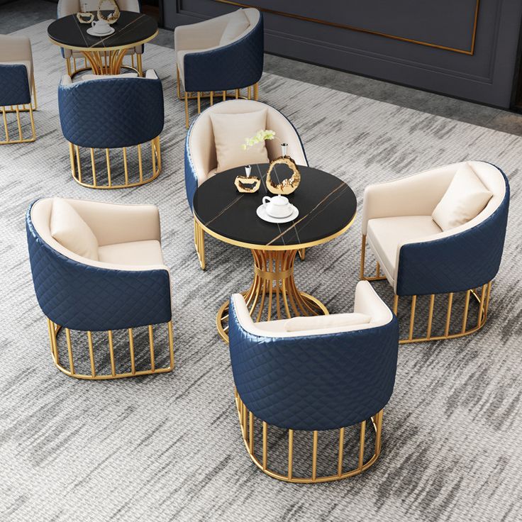 Metal Traditional Luxury Round Table Sintered Stone Indoor Table with Pedestal Base