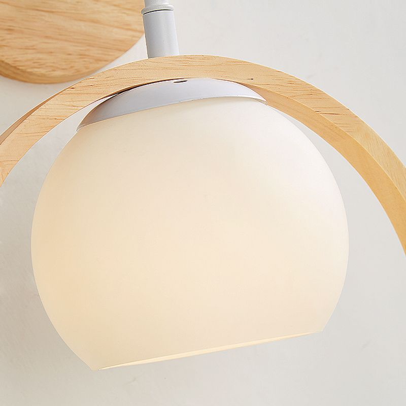 Single Beige/Brown Contemporary Style Wooden Unique Bathroom Vanity Light