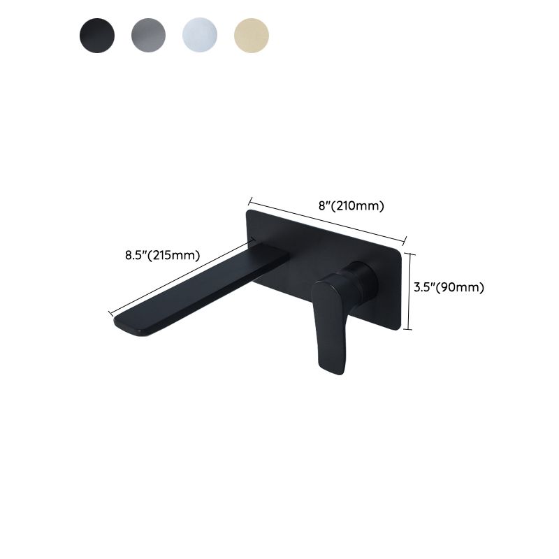 Modern Bathroom Faucet Solid Color Single Handle Wall Mounted Bathroom Faucet