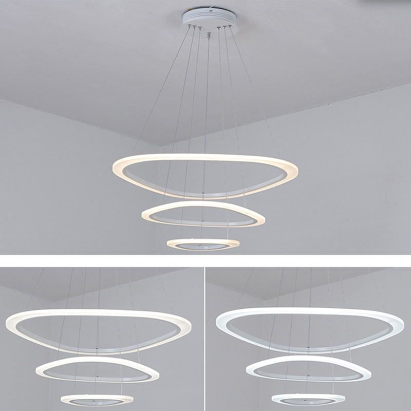 Lámpara de lámpara de nivel triangular blanco simplicidad acrílico LED LEULLACIÓN para comedor