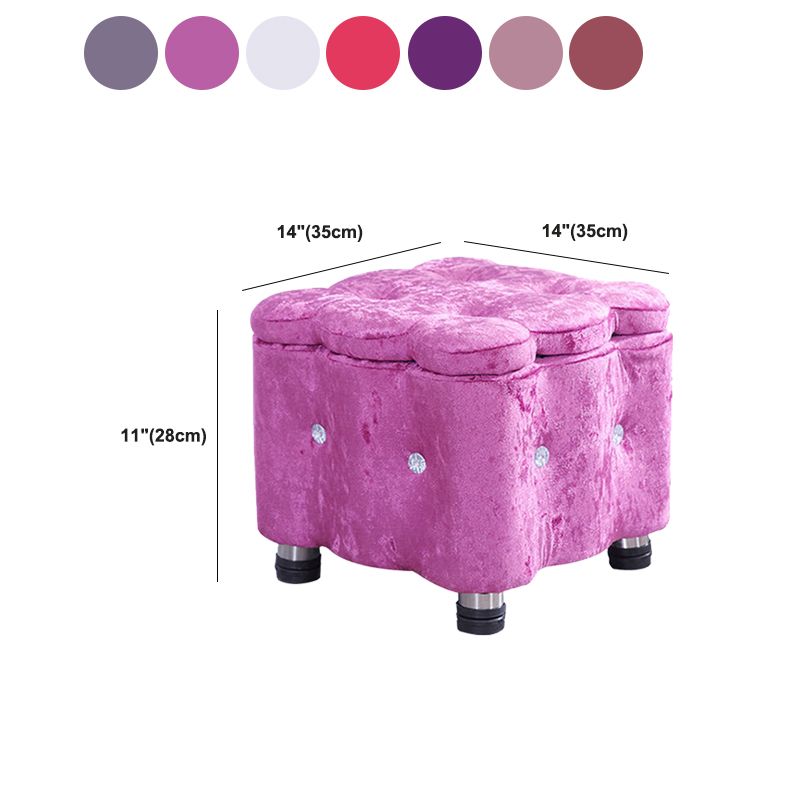 Glam Plain Storage Pouf Plain Velvet Tufted with Storage Rectangle Couch Ottoman