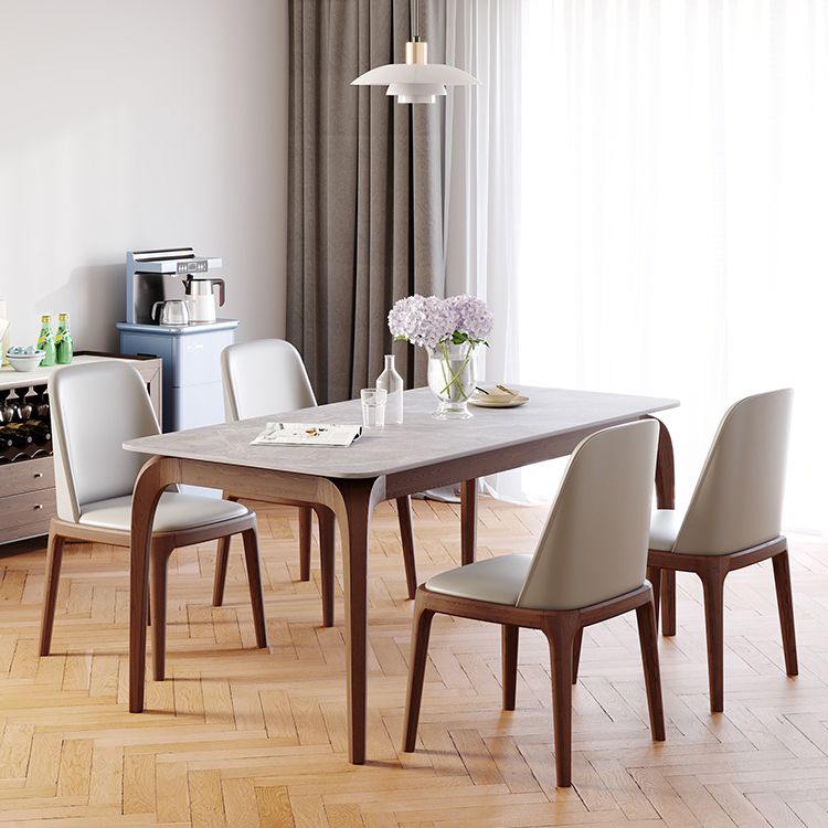 Rectangle Dining Table Sintered Stone Top Dining Table with 4 Legs