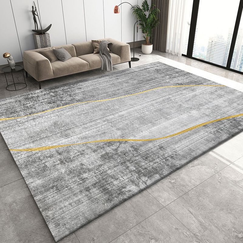 Stijlvolle moderne tapijtgrijs geometrische printruimte Tapijten Polyester Niet-slip achterste tapijt voor thuisdecoratie