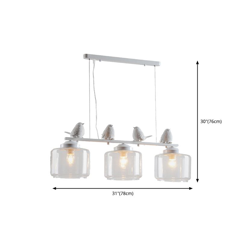 Modern 3-licht wit eilandverlichtingsontwerp voor eetkamer