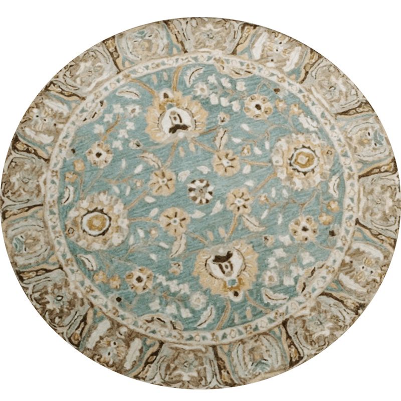 Nostalgic Multicolor Moroccan Rug Polypropylene Floral Area Carpet Washable Anti-Slip Backing Pet Friendly Rug for Home