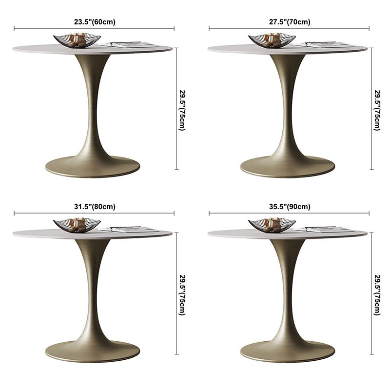 Round Tulip Base Dining Site Table Traditional Luxury Dinette Table for Home
