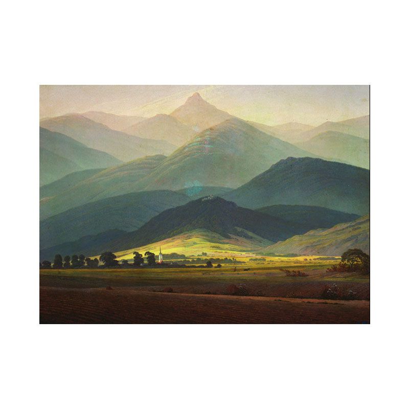 Green Smokey Mountain Layers Canvas Nature Scenery Modern Sitting Room Wall Art Print