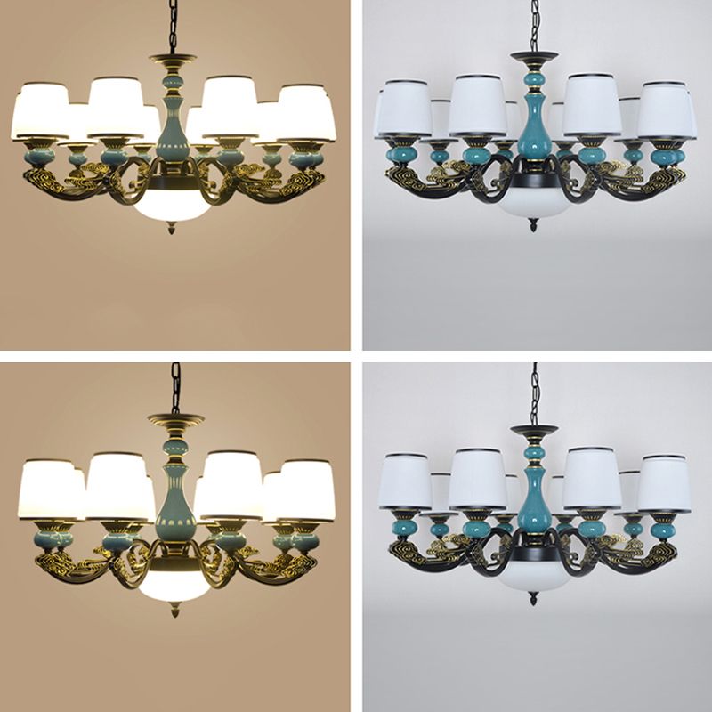 Cylinder Shape Pendant Lights Modern Style Glass Chandelier Light Fixtures