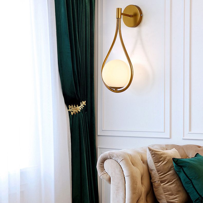 Contemporary Droplet Wall Mounted Lights Milk Glass Wall Mounted Lamp for Restaurant
