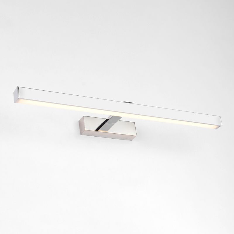 1 - Light Contemporary Bathroom Vanity Light Fixture in Chrome Linear Bath Bar