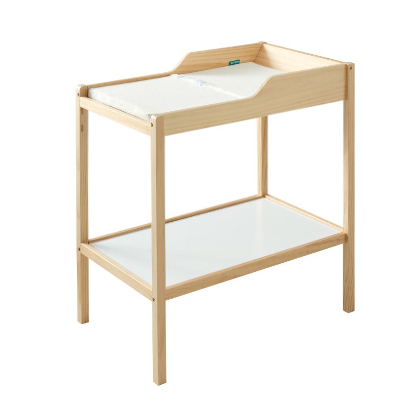 Wooden Baby Changing Table Flat Top Changing Table with Safety Rails