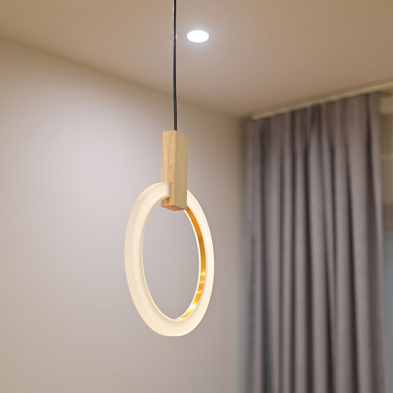 1/3-Licht-Schlafzimmer-Suspension Anhänger mit Ring Acrylschatten weiß hängende Deckenleuchte, 8 "/12"/16 "Dia