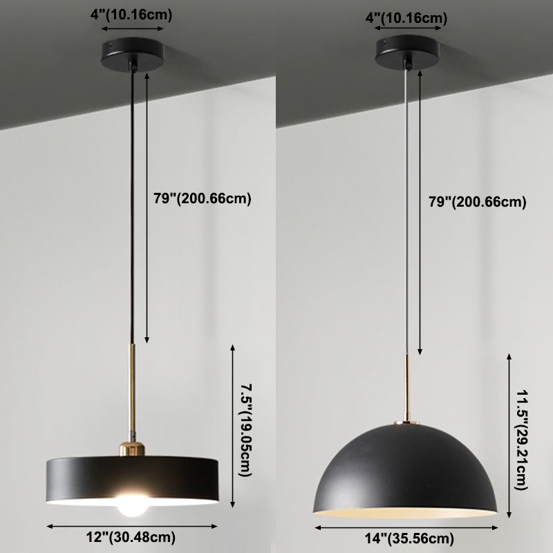 1 Light Metal Pendant Modern Simple Style Ceiling Hanging Light Fixture for Living Room