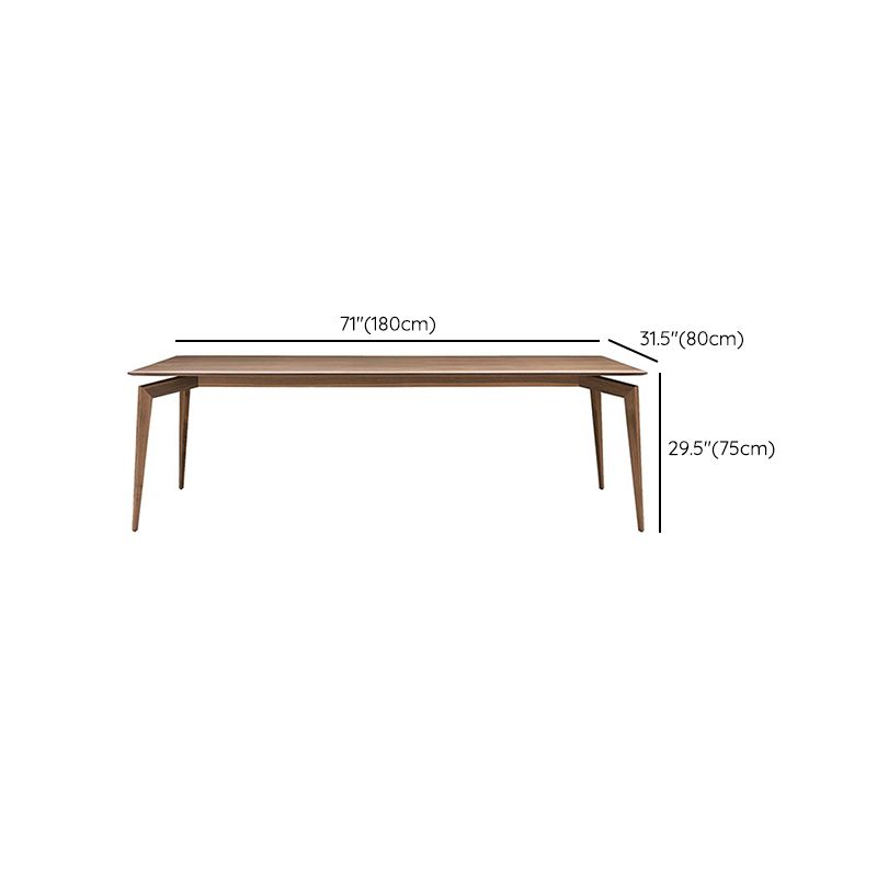 Mid-Century Modern Dining Table Solid Wood Kitchen Fixed Desk