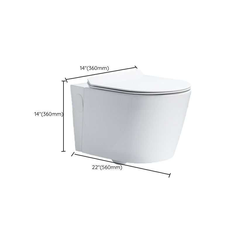 Modern White Flush Toilet Wall Mount Urine Toilet with Seat for Bathroom