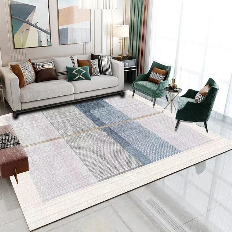 Minimalist Rug Simplicity Geometric Carpet Polyester Stain Resistant Carpet for Home Decor