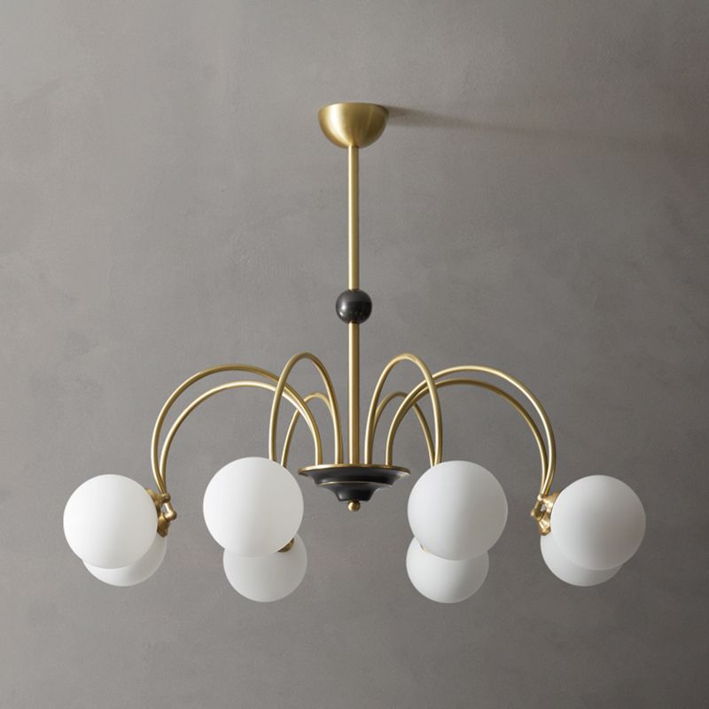 Moderne stijl Global Chandelier Multi Lights White Glass Suspension Lamp