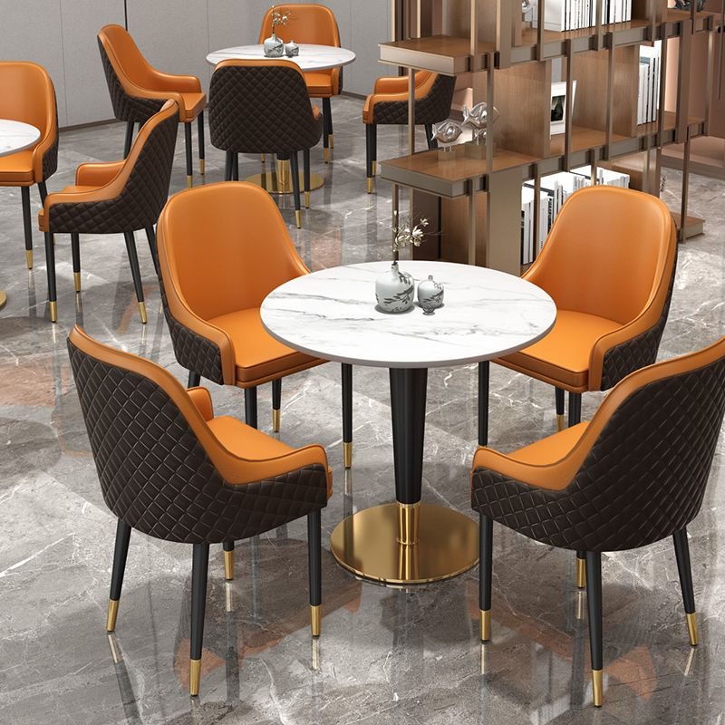 Modern Style Round Dining Table Sintered Stone Table for Dining Room