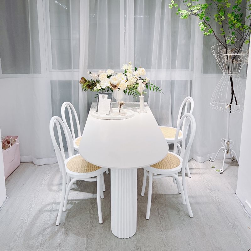 Modern Style White Dining Table Sintered Stone Table for Kitchen