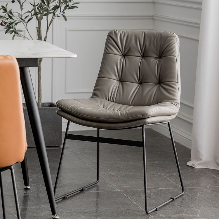 Chaises de cuisine de style contemporain dinant la chaise latérale sans bras avec les jambes en métal