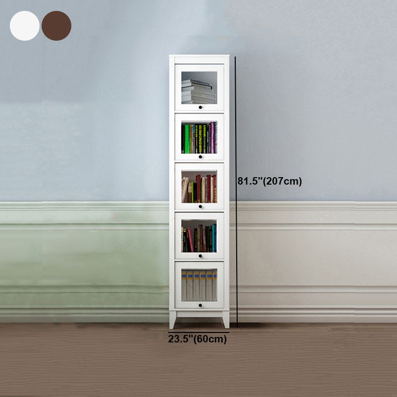 Manufactured Wood Bookcase Contemporary Standard Bookshelf with Glass Doors