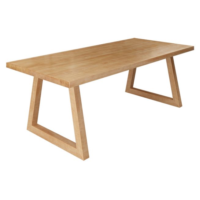 Dennen vaste houten rechthoek tafel moderne eettafel in de natuur met dubbel voetstuk