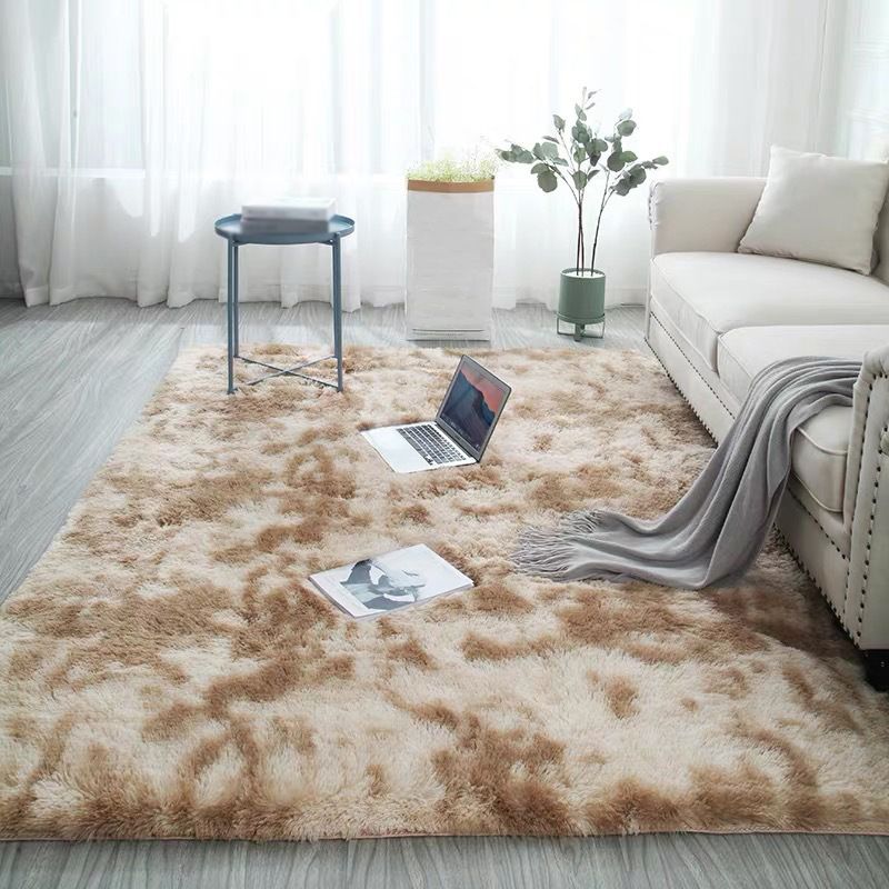 Yellow Casual Rug Polyester Tie-dye Rug Washable Rug for Living Room