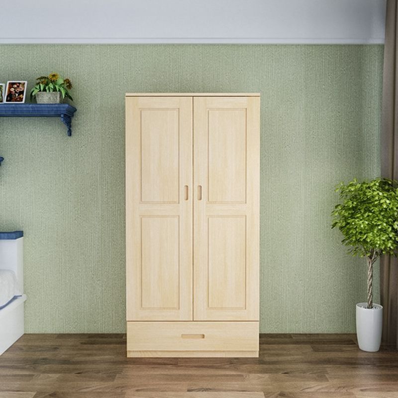 Modern Solid Wood Wardrobe Cabinet Bedroom Armoire with Doors