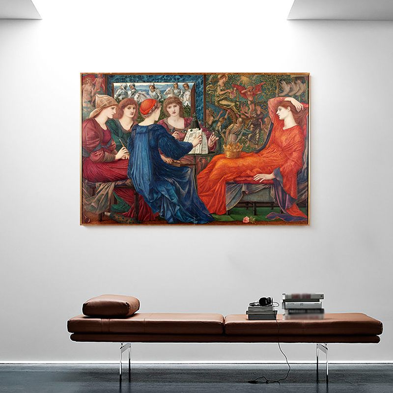World Culture Religious Figures Painting Light Color Textured Wall Art for Playroom