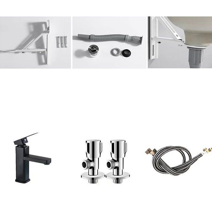 Traditional Undermount Vanity Sink Porcelain Rectangular with Pop-Up Drain Vessel Sink