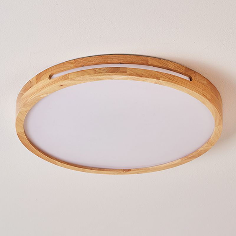 Luce del soffitto a sfioramento del legno rotondo moderno a 1 lutto a rullo a filo montato in marrone