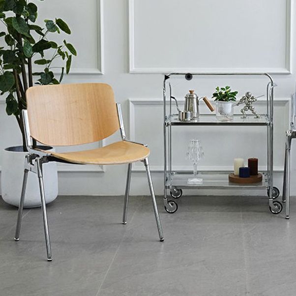 Modern Side Chair Metal Open Back Dining Room Chair for Home
