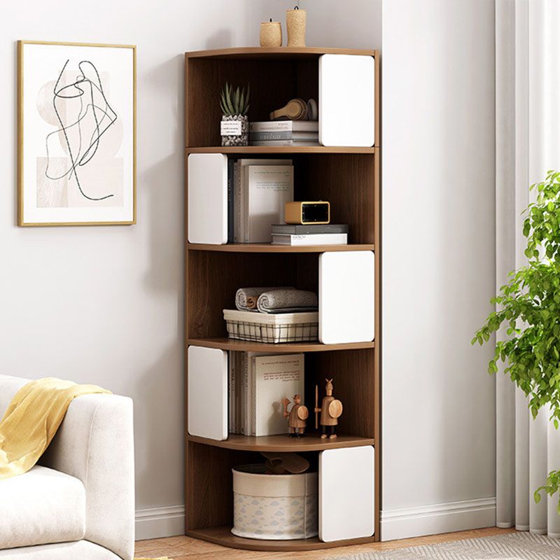 Modern Engineered Wood Bookcase Multi Shelves Closed Back Bookshelf