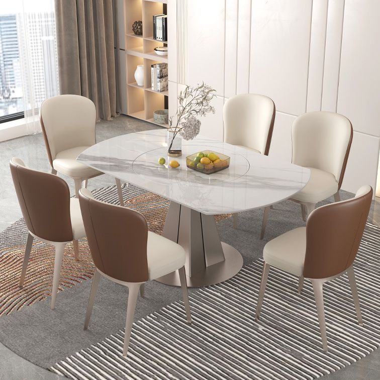 Modern Style 1/3/4/5/7/9 Pieces Dining Sintered Stone Dining Table Set with Metal Legs