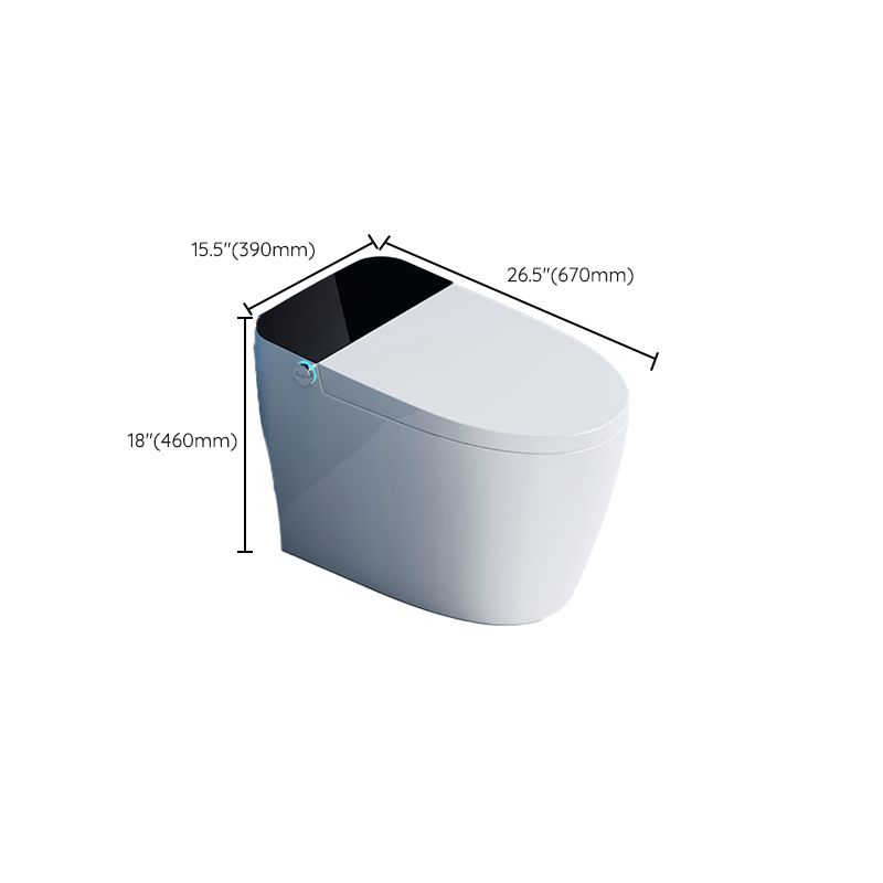 Elongated Floor Mount Bidet in White Egg Shaped Smart Bidet with Heated Seat